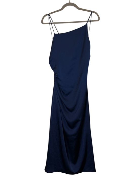 Milly Dresses & Skirts - Milly Electra Women’s Navy Asymmetrical Square Neck Ruched Slip Dress sz 12